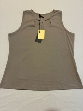 Alberto Makali Taupe Keyhole Sleeveless Tank